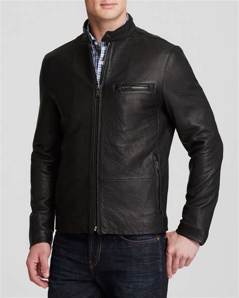 leather racing jacket michael kors|racer jacket men's.